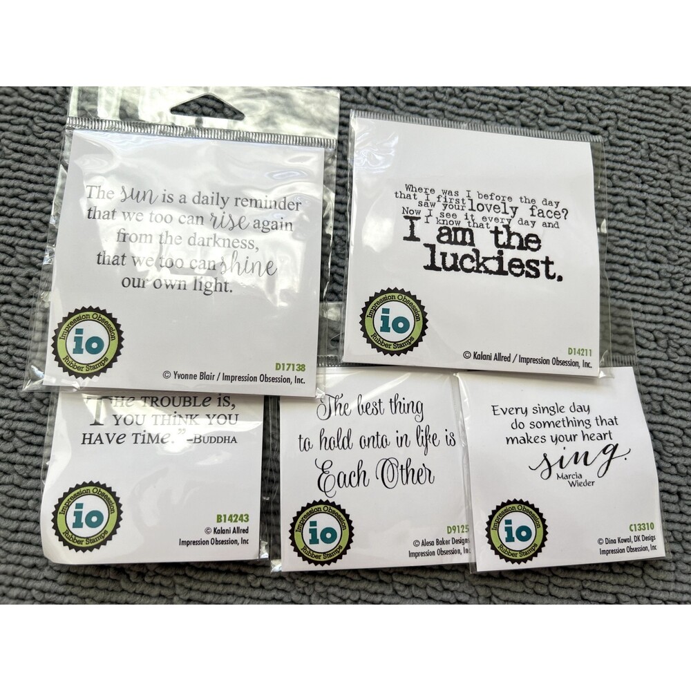 5Pcs Impression Obsession Stamps LOT-D17138/D14211/B14243/D9125/C13310